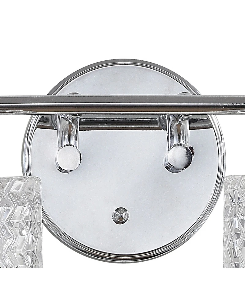 Spaulding Vintage-like 4-Light Pattern Glass Farmhouse Cottage Led Vanity Light