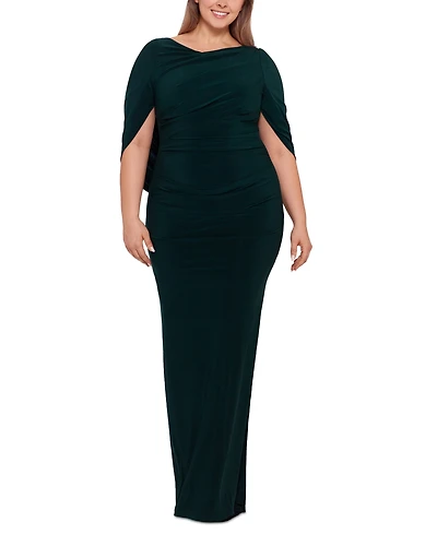 Betsy & Adam Plus Ruched Gown