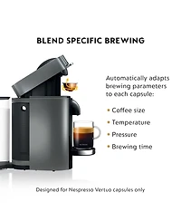 Nespresso Vertuo Plus Deluxe Coffee and Espresso Machine by De'Longhi, Titan with Aeroccino Milk Frother