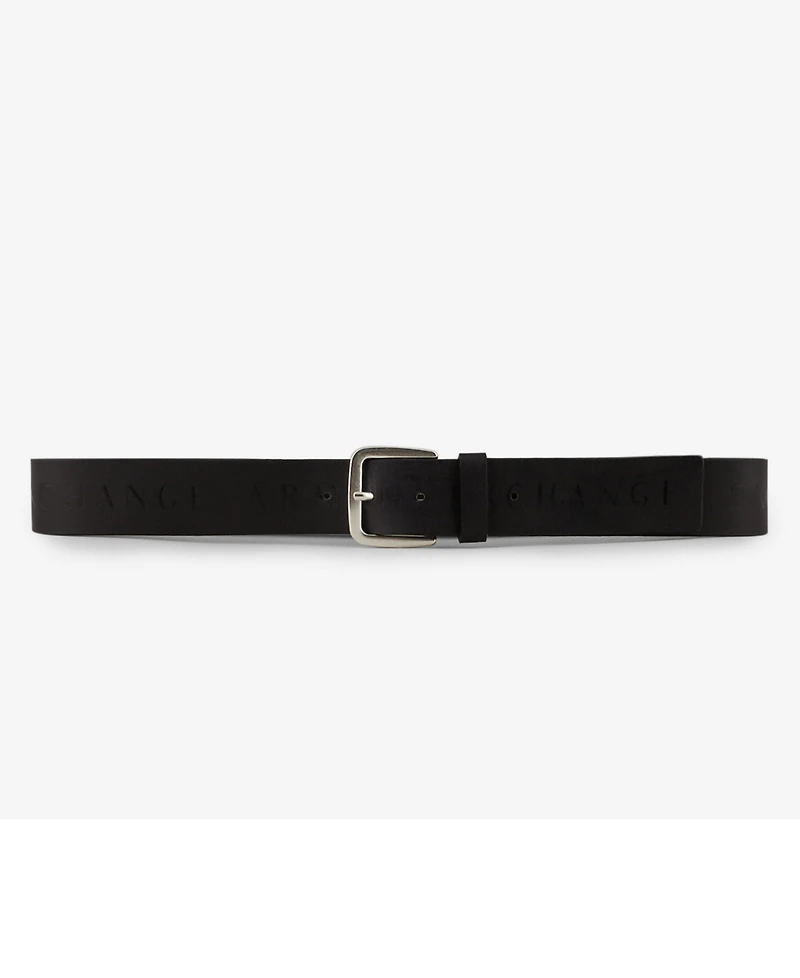 A|X Armani Exchange Men's Classic Logo Print Leather Belt