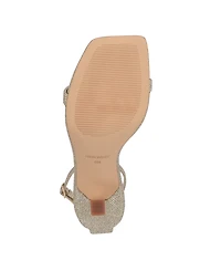 Nine West Women's Yess Square Toe Tapered Heel Dress Sandals - Gold