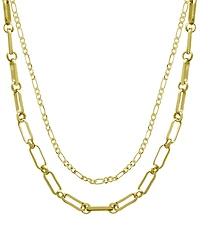 And Now This 15.25" and 17.5" + 2" extender Gold Plated Multi Chain Layered Necklace