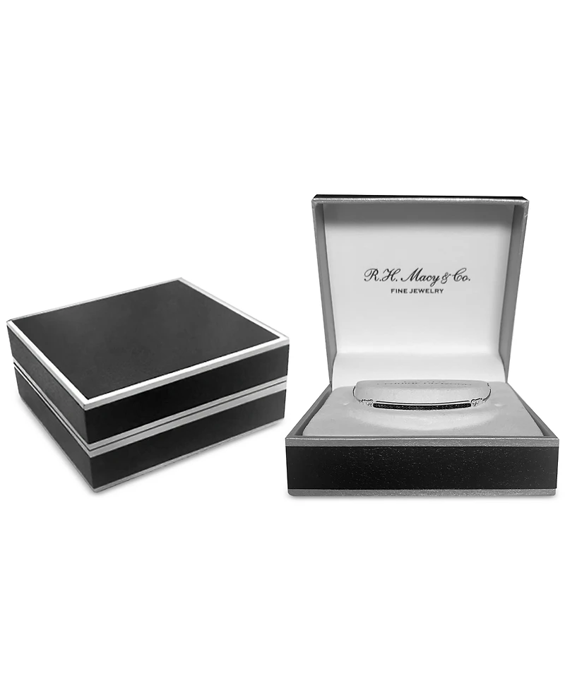 Black Diamond Bar Bolo Bracelet (1/6 ct. t.w.) in Sterling Silver