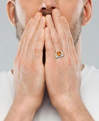 Effy Men's Citrine (5-1/10 ct. t.w.) & White Topaz (1/10 Ring Sterling Silver 14k Gold-Plated
