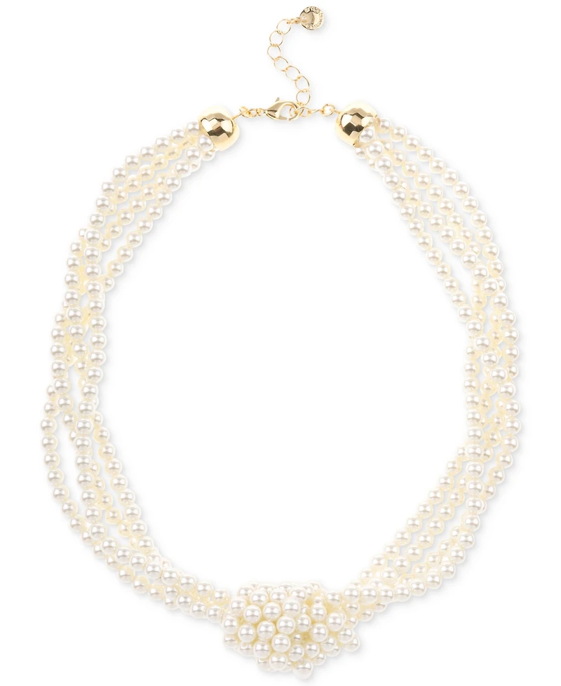 Charter Club Imitation Pearl Knotted Multi-Row Strand Necklace, 19" + 2" extender, Created for Macy's