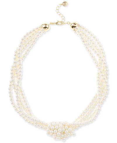 Charter Club Imitation Pearl Knotted Multi-Row Strand Necklace, 19" + 2" extender, Created for Macy's