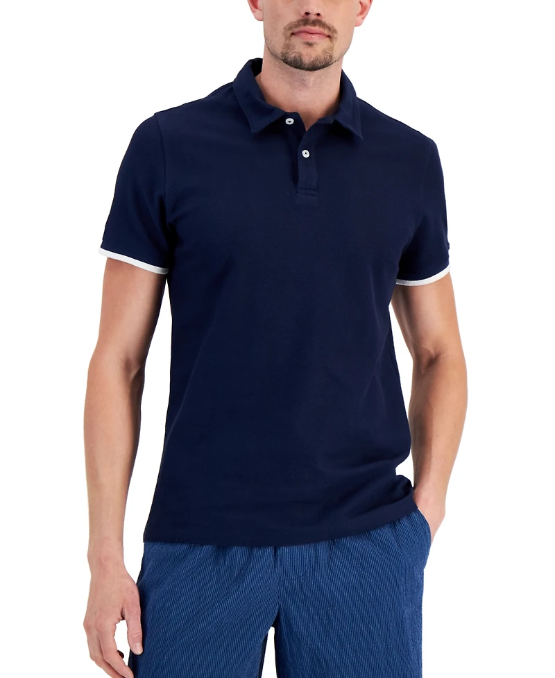 Alfani Men's Regular-Fit Tipped Polo Shirt, Created for Macy's