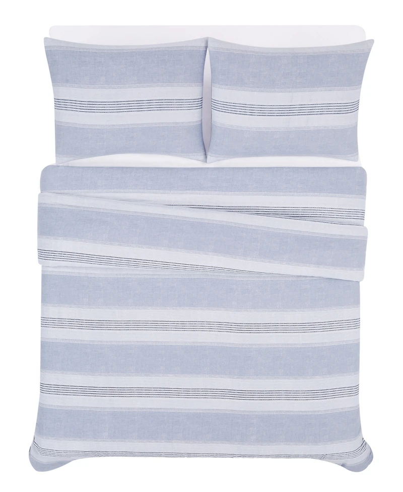 London Fog Stripe Flannel 2-Pc. Duvet Cover Set, Twin Xl