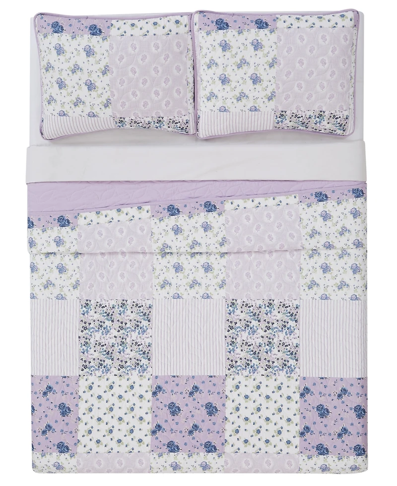 Cannon Elissa Patchwork 3 Piece Quilt Set, King