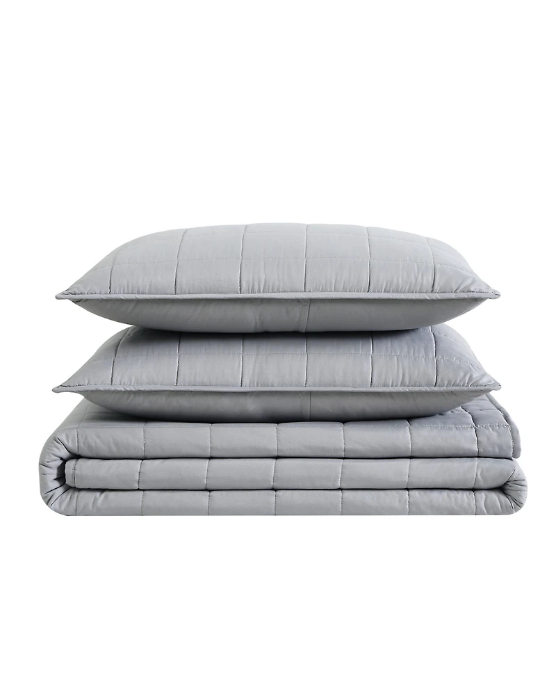 London Fog Solid 2 Piece Quilt Set, Twin