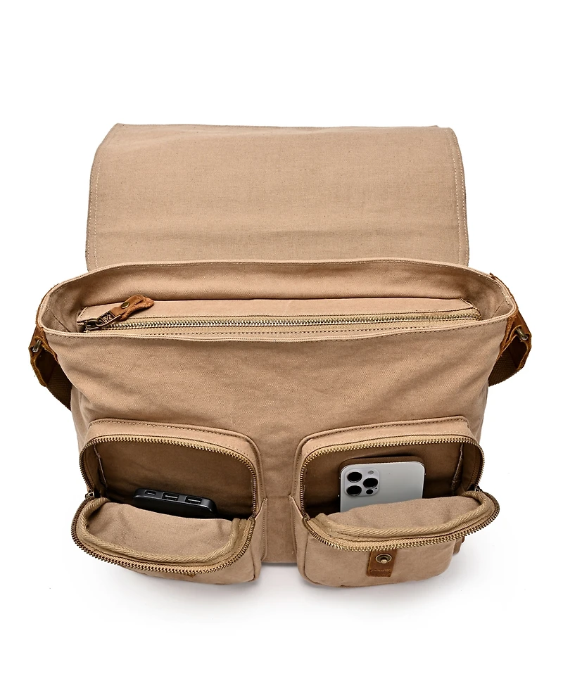 Tsd Brand Valley Oak Canvas Messenger Bag