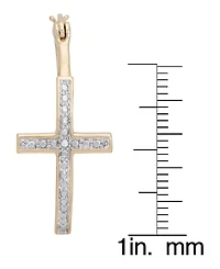 Diamond Accent Large Cross Hoop Earrings