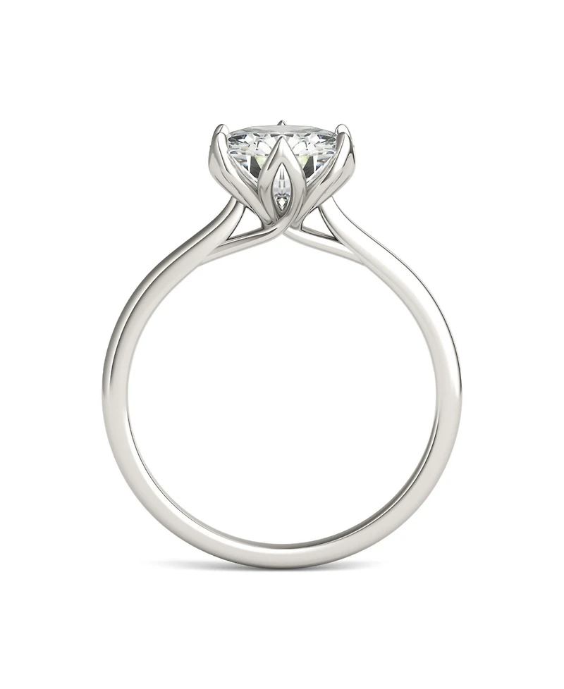 Moissanite Round Solitaire Ring (1-9/10 Carat Total Weight Diamond Equivalent) 14K White Gold