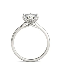 Moissanite Round Solitaire Ring (1-9/10 Carat Total Weight Diamond Equivalent) 14K White Gold
