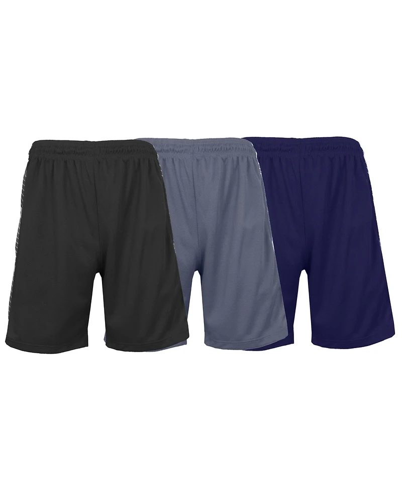 Galaxy By Harvic Men's Moisture Wicking Performance Mesh Shorts, Pack of 3