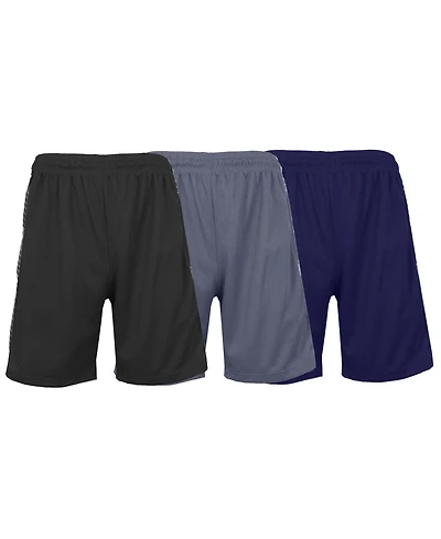 Galaxy By Harvic Men's Moisture Wicking Performance Mesh Shorts, Pack of 3