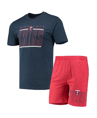 Men's Concepts Sport Red, Navy Minnesota Twins Meter T-shirt and Shorts Sleep Set
