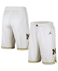 Men's Jordan White Michigan Wolverines Replica Team Basketball Shorts