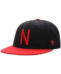 Men's Top of the World Black, Scarlet Nebraska Huskers Team Color Two-Tone Fitted Hat
