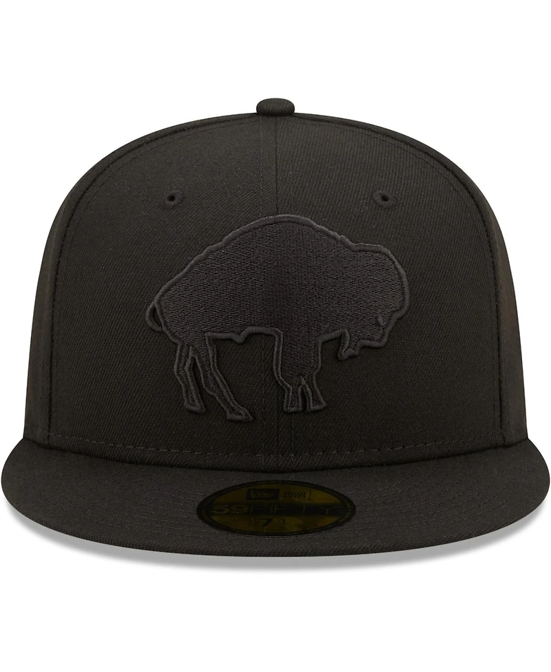 Men's New Era Buffalo Bills Black on Black Alternate Logo 59FIFTY Fitted Hat