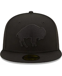 Men's New Era Buffalo Bills Black on Black Alternate Logo 59FIFTY Fitted Hat