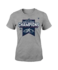 Big Girls Fanatics Heathered Gray Atlanta Braves 2021 World Series Champions Locker Room T-shirt