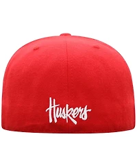 Men's Top of the World Scarlet Nebraska Huskers Team Color Fitted Hat