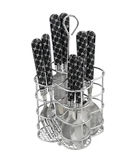 French Home Bistro Abstract Butterfly Stainless Steel 16 Piece Flatware Set, Service for 4