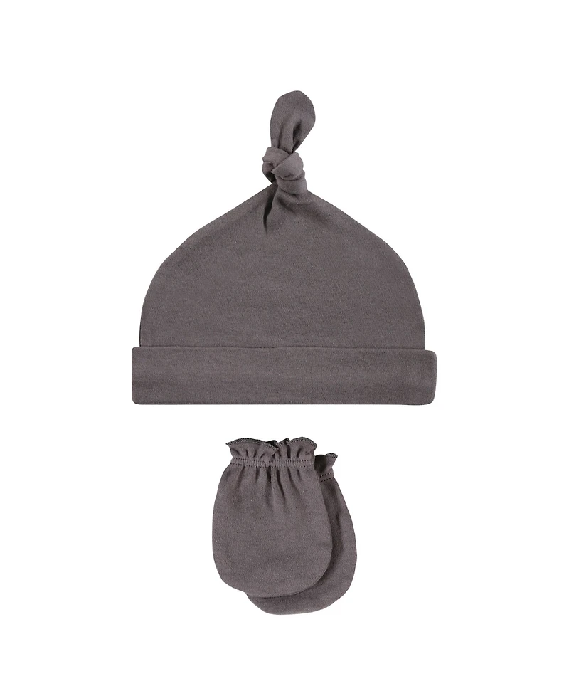 Hudson Baby Boys Unisex 8Pk Cap/Scratch Mitten Set