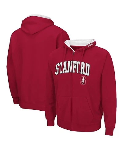 Colosseum Men's Stanford Cardinal Arch & Logo 3.0 Full-Zip Hoodie