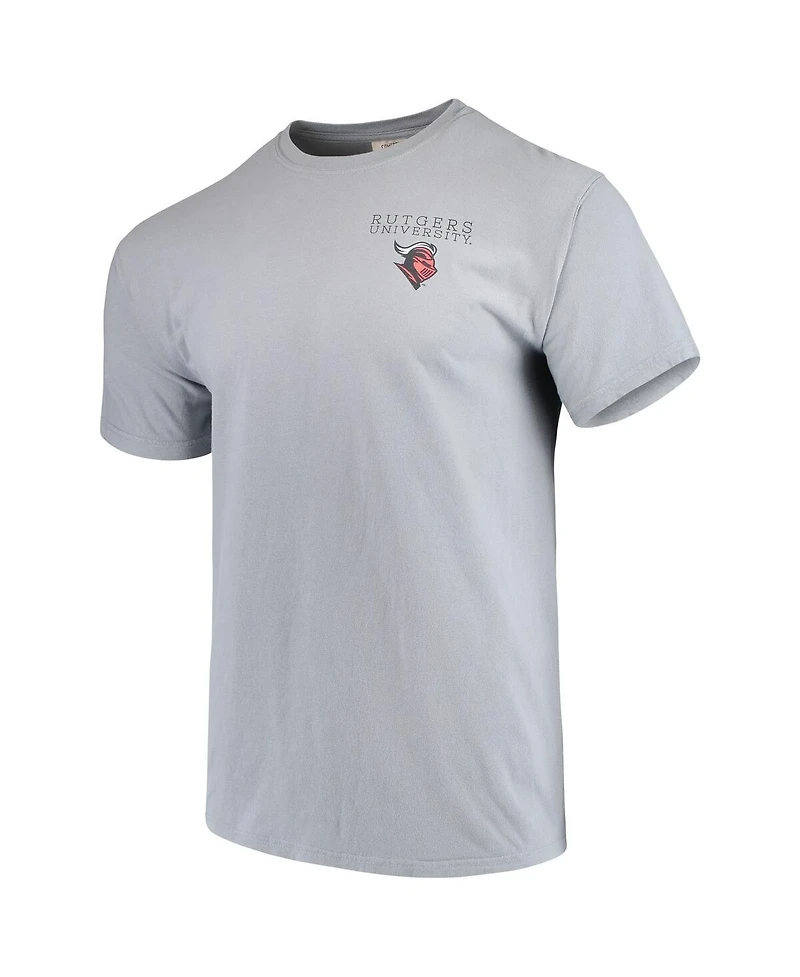 Men's Gray Rutgers Scarlet Knights Team Comfort Colors Campus Scenery T-shirt