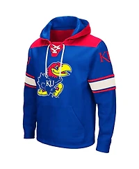 Men's Colosseum Royal Kansas Jayhawks 2.0 Lace-Up Pullover Hoodie