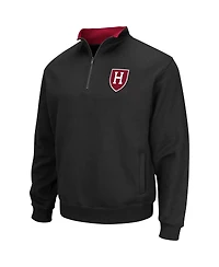 Men's Colosseum Black Harvard Crimson Tortugas Team Logo Quarter-Zip Jacket