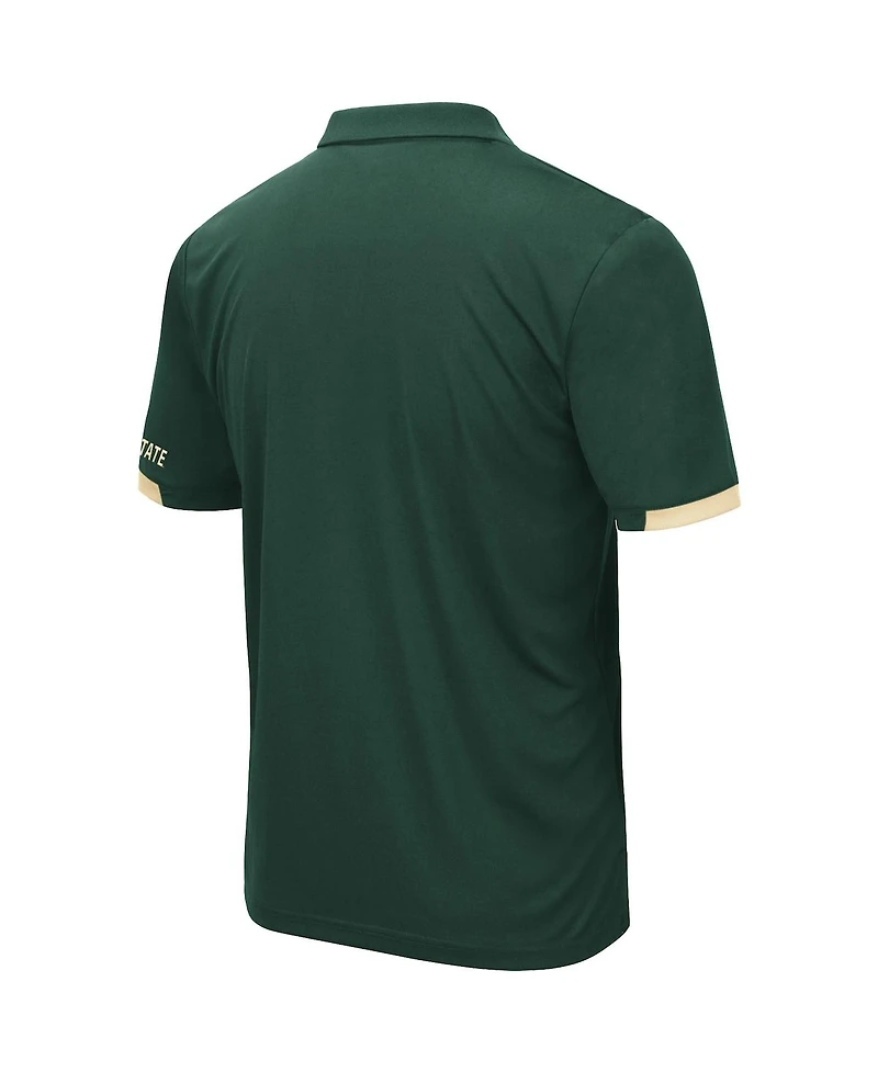 Men's Colosseum Green Colorado State Rams Logo Santry Polo Shirt