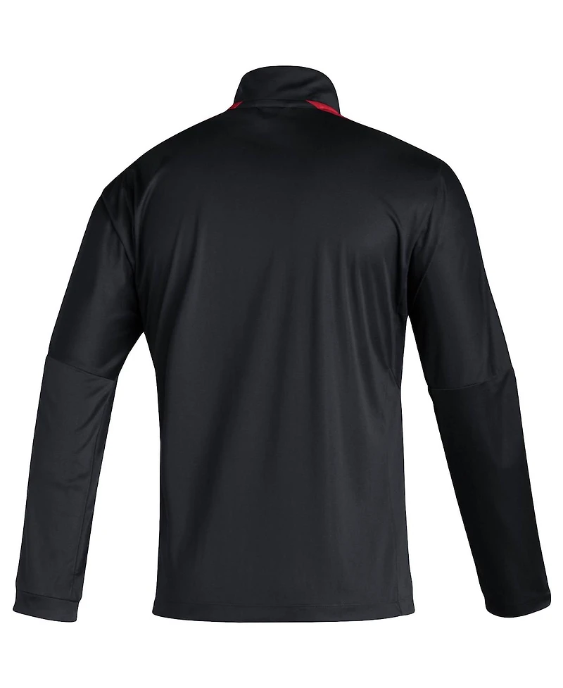 Men's adidas Black Nebraska Huskers 2021 Sideline Quarter-Zip Jacket