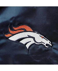 Men's Starter Navy Denver Broncos Locker Room Satin Varsity Full-Snap Jacket