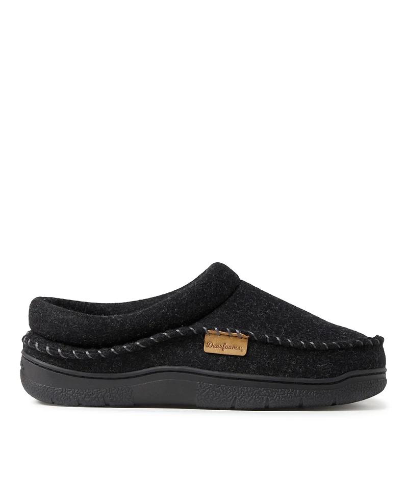 Dearfoams Men's Thompson Wool Blend Clog Slipper
