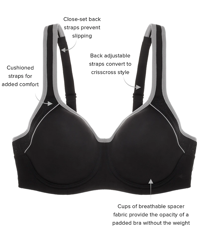 Wacoal Women's Contrast Trim Contour Sport Bra 853302