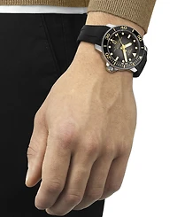 Tissot Men's Seastar 2000 Professional Powermatic 80 Automatic Black Rubber Strap Watch 46mm