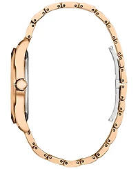 Citizen Eco-Drive Women's Arezzo Rose Gold-Tone Stainless Steel Bracelet Watch 35mm