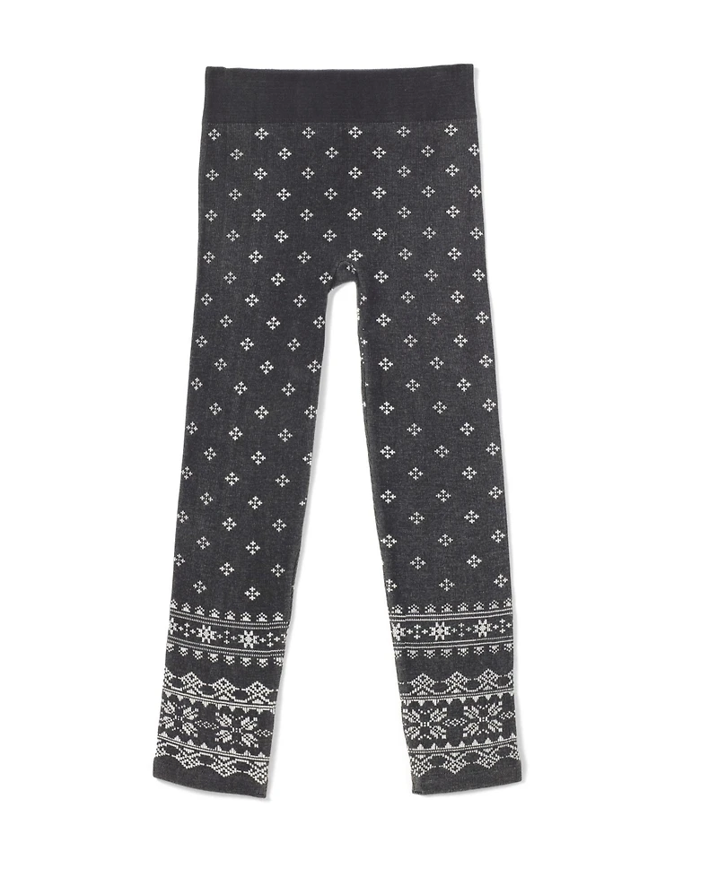 Hue Big Girls Fairisle Seamless Leggings
