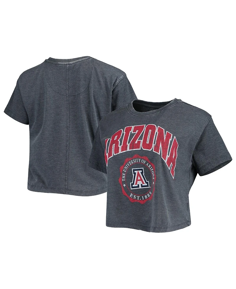 Women's Pressbox Navy Arizona Wildcats Edith Vintage-Like Burnout Crop T-shirt