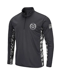 Men's Colosseum Charcoal Colorado State Rams Oht Military-Inspired Appreciation Digi Camo Quarter-Zip Jacket