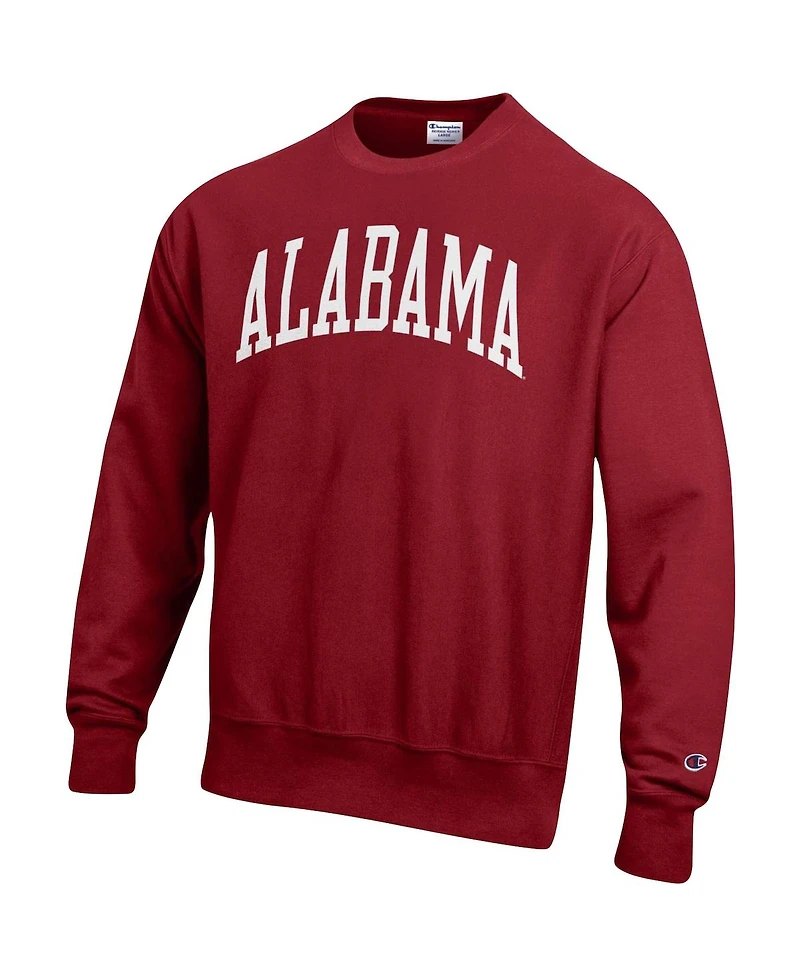 Men's Champion Crimson Alabama Tide Arch Reverse Weave Pullover Sweatshirt