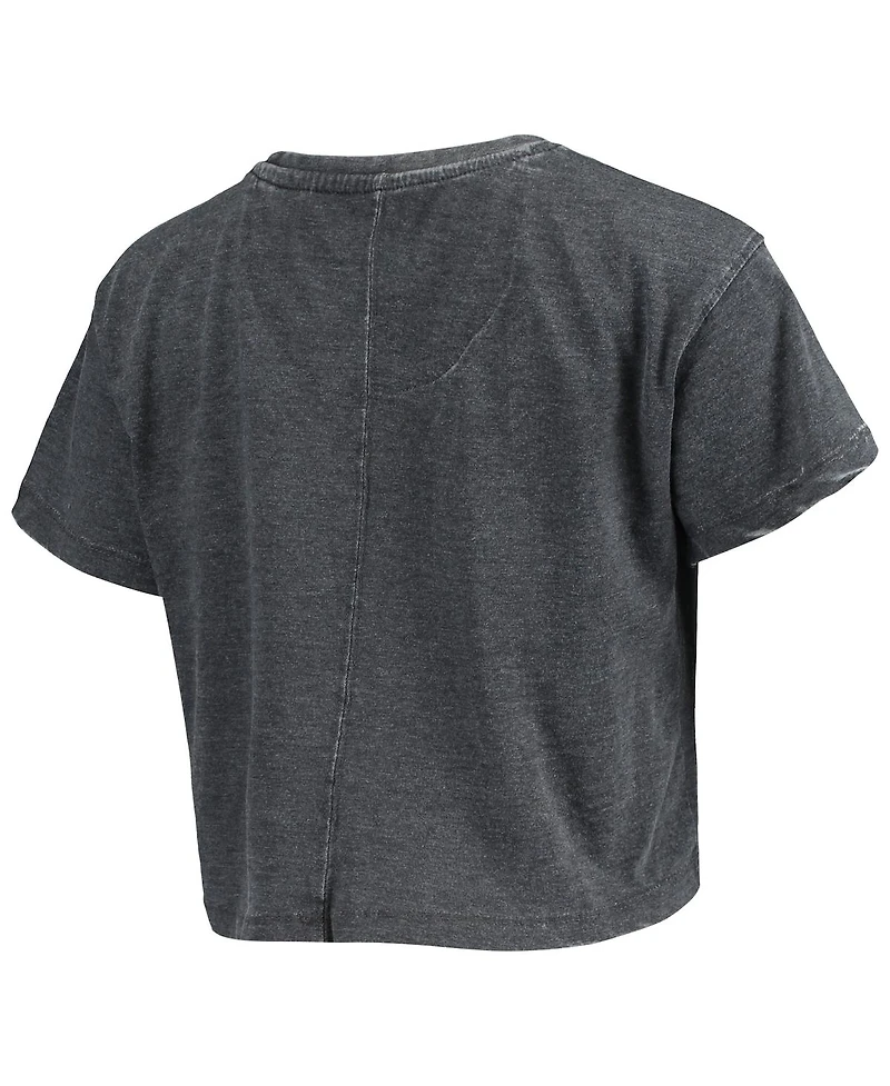 Women's Pressbox Black Texas Tech Red Raiders Edith Vintage-Like Burnout Crop T-shirt