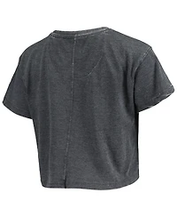 Women's Pressbox Black Texas Tech Red Raiders Edith Vintage-Like Burnout Crop T-shirt