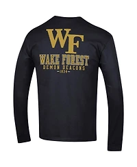 Men's Champion Black Wake Forest Demon Deacons Team Stack Long Sleeve T-shirt