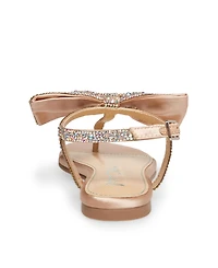 Betsey Johnson Little and Big Girls Sasha T-strap Sandals with Bow Detail