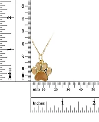 Enamel Paw 18" Pendant Necklace in 14k Gold