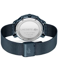 Lacoste Men's Replay Blue-Tone Stainless Steel Mesh Bracelet Watch 44mm